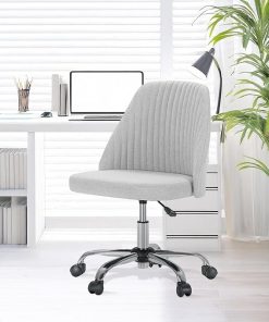 Armless Adjustable Height Office Desk Chair with Swivel and Wheels 2