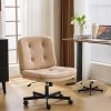 Mid Century Modern Rattan Desk Chair with Wheels and Adjustable Height 3