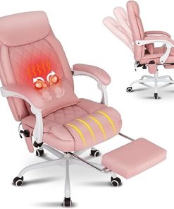 Heated Executive Office Chair with Footrest and Recline Feature