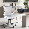 Yaheetech Modern Velvet Ergonomic Office Chair with Adjustable Features 4