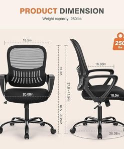 Ergonomic Office Chair with Fixed Armrests for Home and Study 2