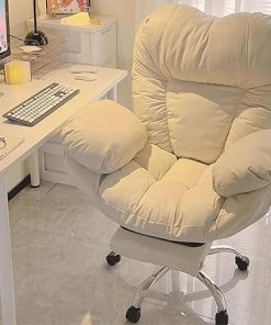 Ergonomic Gaming Desk Chair with Reclining Backrest and Footrest