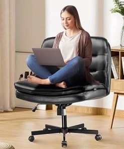 GTRACING Wide Armless Desk Chair with Wheels and Adjustable Height 2