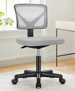Cute Adjustable Armless Rolling Ergonomic Desk Chair for Home Office