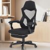 Modern Height Adjustable Swivel Office Desk Chair with Wheels Grey 3