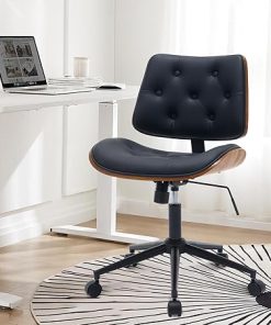 Armless 360 Swivel Desk Chair with Wheels for Home Office Use