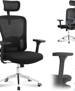 Ergonomic Office Desk Chair with Adjustable Armrests and Lumbar Support 2