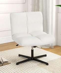 Giantex Armless Cross Legged Desk Chair with Height Adjustable Seat