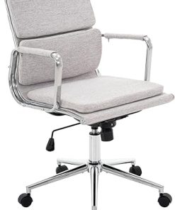 Ergonomic Mid Back Office Desk Chair with Adjustable Height Light Grey