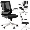 Criss Cross Office Chair No Wheels Wide Comfy Seat Armless Design 4
