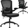 LEAGOO Modern Leather Swivel Office Chair with Wheels and Adjustable Height 4