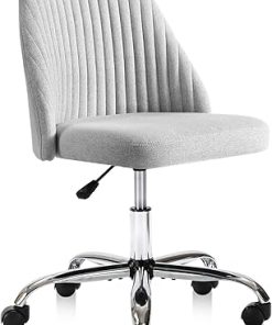Modern Grey Armless Office Chair with Wheels for Home and Work 2