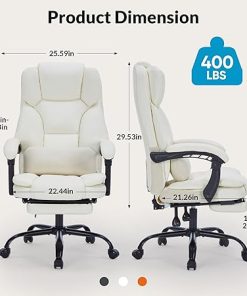 High Back Adjustable Office Desk Chair for Big and Tall Users Beige 2