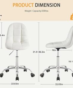 Height Adjustable Armless Office Desk Chair with 360 Degree Swivel 2
