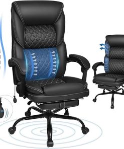 Ergonomic Big and Tall Executive Leather Office Chair with Foot Rest 2