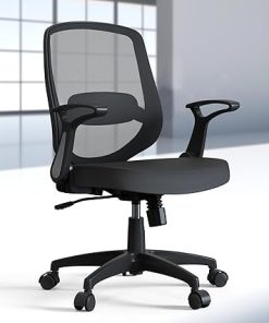 Ergonomic Swivel Office Chair with Flip Up Armrest and Lumbar Support
