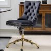 Black Swivel Home Office Chair with Adjustable Height and Lumbar Support 4