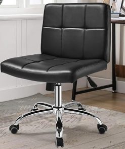 Black Office Chair with Wheels 360° Swivel Adjustable Rolling Desk Chair 2
