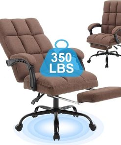 KCREAM Brown Reclining Office Chair with Footrest and Lumbar Support 2