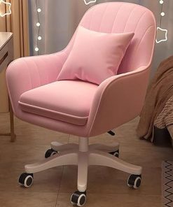 Velvet Upholstered Adjustable Home Office Swivel Desk Chair 2