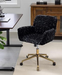 Faux Fur Desk Chair for Modern Office or Cozy Living Room Use  
Cute Accent Armchair for Office or Home Decor Updates  
Fuzzy Teddy Fabric Swivel Desk Stool with Wheels for Makeup Use