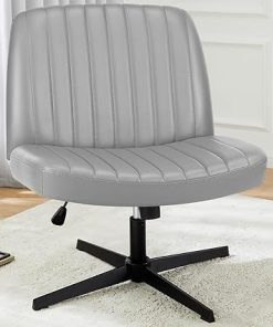 Simple Deluxe Criss Cross Legged Office Chair Adjustable Grey 2
