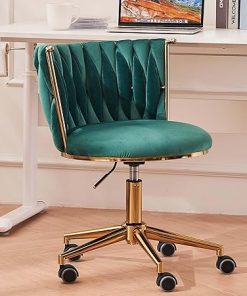 Swivel Vanity Chair with Back and Wheels for Modern Make Up Rooms
