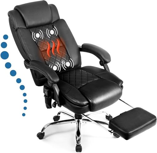 Big and Tall Executive Leather Office Chair with Massage and Heat - Image 2