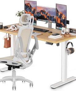 Gabryllly Ergonomic Office Chair with Flip-Up Arms and Desk 55x24in