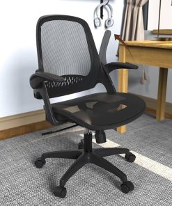 Office Chair with Adjustable Height Flip Up Arms and Swivel Wheels 2