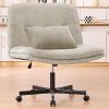 Modern Height Adjustable Swivel Office Desk Chair with Wheels Grey 4