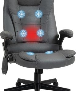 HOMCOM Vibrating Massage Office Chair with Heat and Reclining Backrest 2