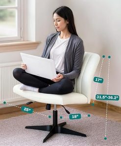 Criss Cross Armless Office Chair with Wheels for Comfort and Style 2