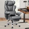 VECELO Mid-Back Desk Chair with Armrests, Adjustable Height, Black 3