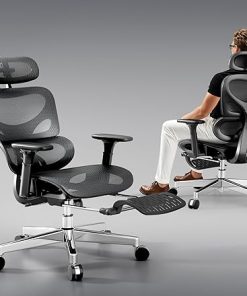 Huuger Ergonomic Mesh Office Chair with Footrest and 3D Armrest