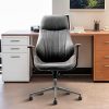 Serta Mia Modern Office Chair with Low-Back Barrel Design and Gold Base 4