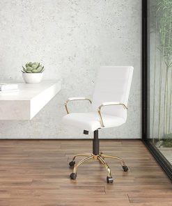 Whitney Mid-Back Swivel LeatherSoft Desk Chair with Adjustable Height 2