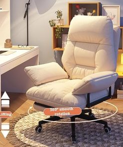 Ergonomic Office Chair with Wheels Footrest and Upholstered Armrests 2