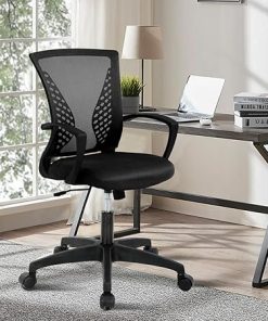 Ergonomic Mid-Back Mesh Office Chair with Arms and Lumbar Support
