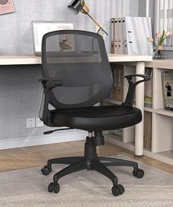 Adjustable Lumbar Support Mesh Desk Chair with Wheels for Home 2