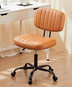 Ergonomic Small Computer Chair with Lumbar Support and 360° Swivel