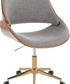 LumiSource Fabrizzi Contemporary Office Chair in Grey and Gold 2