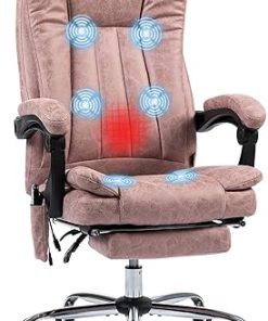 Vinsetto High Back Vibration Massage Office Chair with Heat Pink