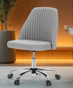 Homefla Modern Rolling Armless Office Chair with Height Adjustment 2