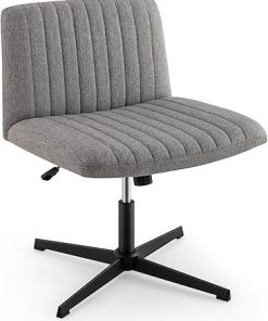 Criss Cross Legged Modern Armless Desk Chair with Adjustable Height