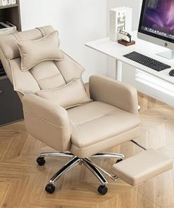 Ergonomic Reclining Office Chair with Lumbar Support and Footrest 2