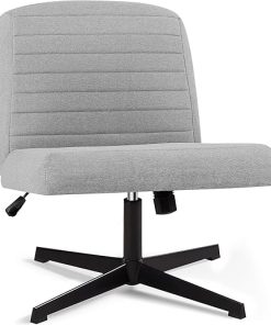 VECELO Adjustable Armless Criss Cross Chair for Small Spaces 2