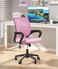 Ergonomic Mid-Back Mesh Office Chair with Lumbar Support and Arms 2