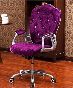 Ergonomic Velvet Desk Chair with Lumbar Support for Home Office 2