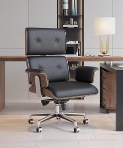Modern High Back Swivel Desk Chair Faux Leather Adjustable Height 2